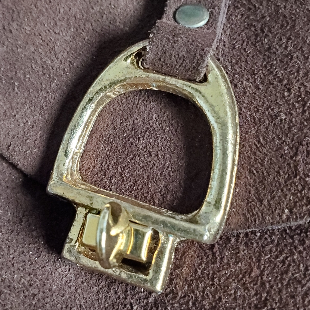 SOLD Burlington Brown Suede Asymmetrical Purse - Picture 4 of 12